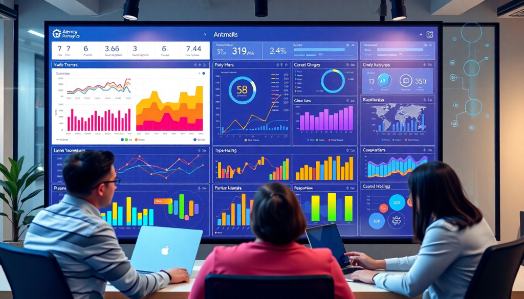 Marketing analytics agency team using TapClicks dashboard software for reporting and insights.
