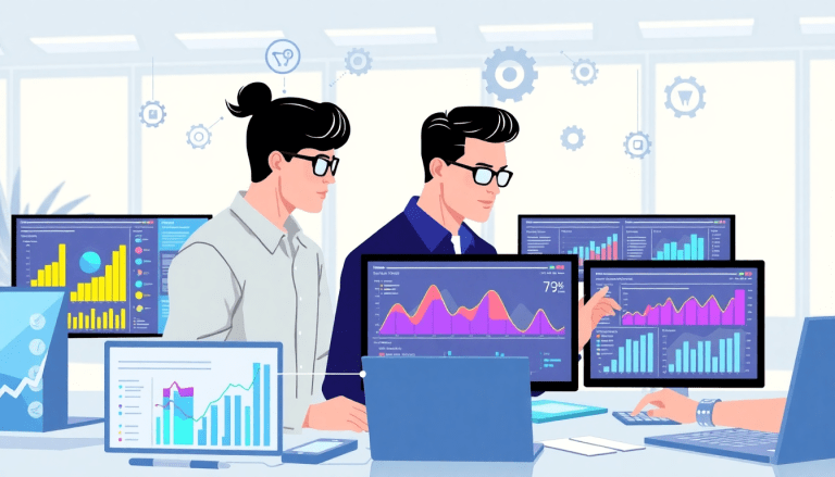 Marketing analytics services team at TapClicks analyzing data on multiple screens; software provides comprehensive reporting for marketing analytics services by TapClicks.