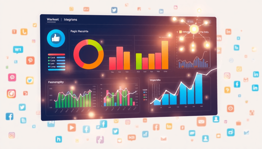 AI data visualization tool for marketing teams showcasing marketing analytics automation, AI reporting assistant, automated dashboard creation, and cross-channel performance tracking.