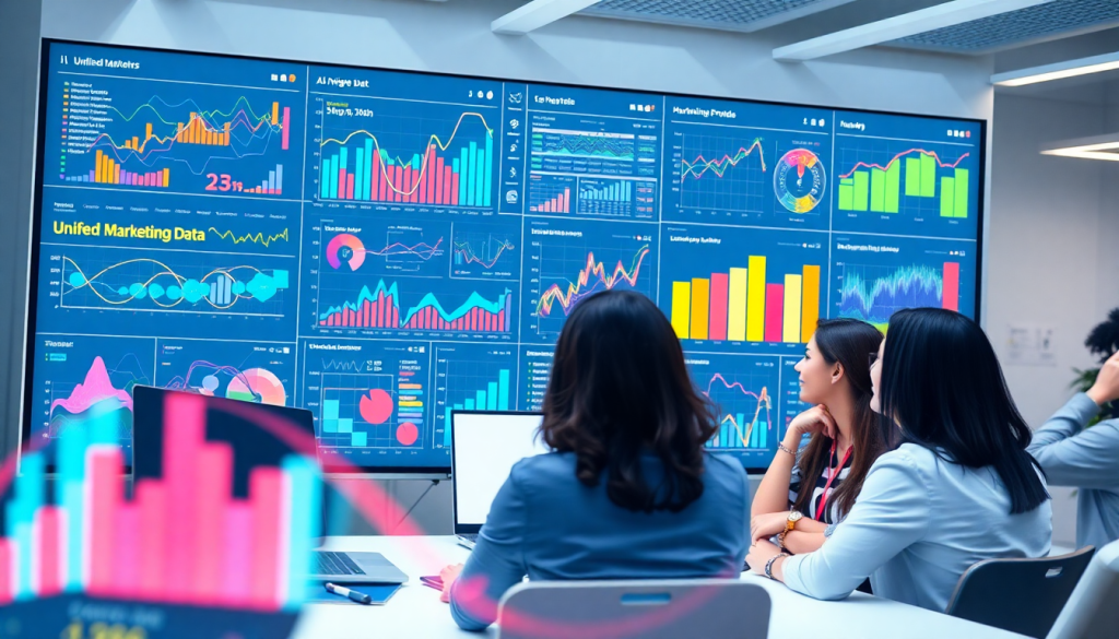 AI data visualization tool for marketing teams showcasing automated marketing analytics, AI-powered dashboards, and interactive data reports for campaign performance insights and real-time marketing metrics.