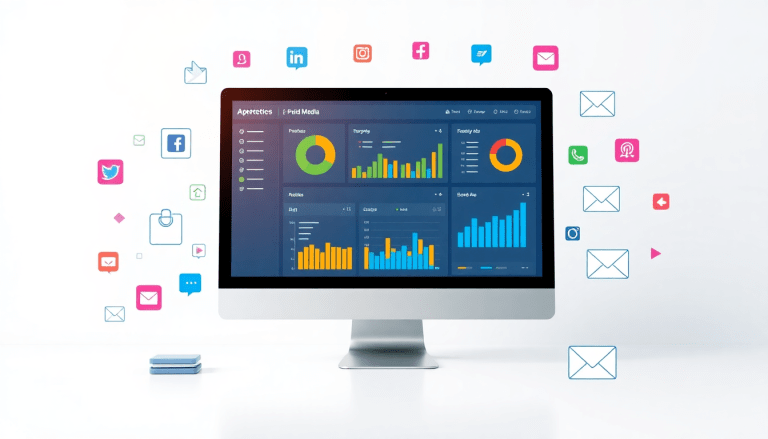 Performance marketing reporting software with automated campaign reporting, performance analytics tool, ad spend optimization dashboard, ROAS tracking platform, and digital advertising insights on a computer screen.