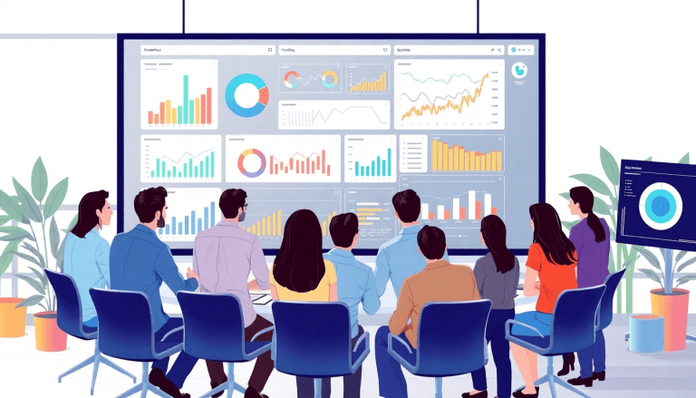 Team analyzing marketing graphs on a large screen, highlighting NinjaCat alternatives, best competitors, white-label analytics, automated reporting and agency tools.