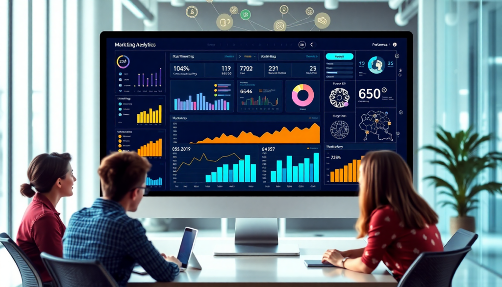 Marketing team utilizing a TapClicks marketing dashboard for real-time marketing analytics, AI-powered dashboard creation, and multi-channel data aggregation with automated reporting workflows and report scheduling automation.