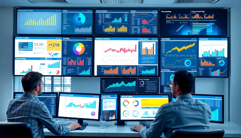 Performance marketing reporting software dashboard displaying automated campaign reporting, performance analytics, ROAS tracking, conversion rate analytics, and digital advertising insights for cross-channel campaign tracking.