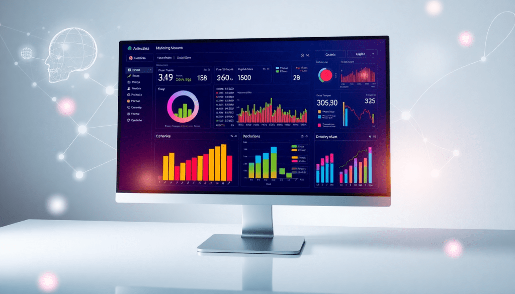 AI-powered TapClicks marketing dashboard displaying automated reporting workflows and real-time marketing analytics, featuring multi-channel data aggregation and cross-platform dashboard builder for campaign performance optimization.