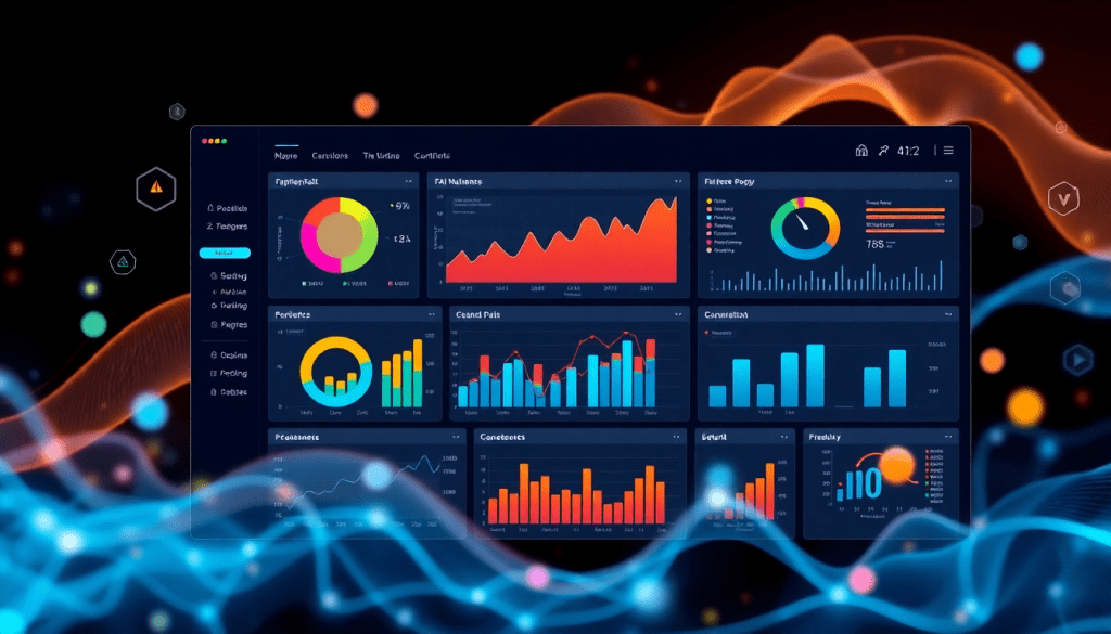 AI data visualization tool for marketing teams displaying automated dashboard creation, cross-channel performance tracking, client analytics automation, and ROI tracking dashboard with TapClicks AI platform and campaign performance insights.