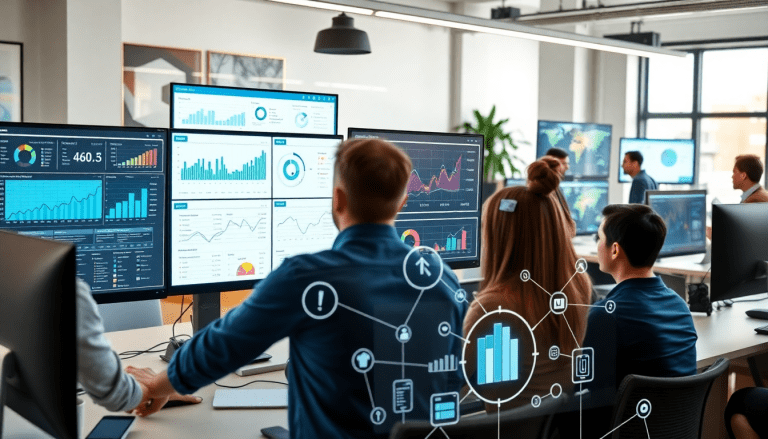 People working on computers displaying analytics and dashboard, ideal for NinjaCat alternative, best NinjaCat competitors, agency reporting automation, and cross-channel reporting tool.
