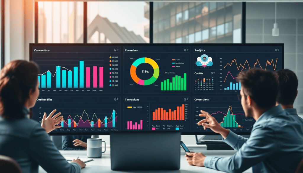 Digital marketing KPI dashboard showcasing marketing metrics visualization, performance tracking, and campaign KPI monitoring with automated KPI reports and cross-channel analytics dashboard for ROI tracking and digital campaign reporting using AI marketing dashboard and interactive performance metrics.