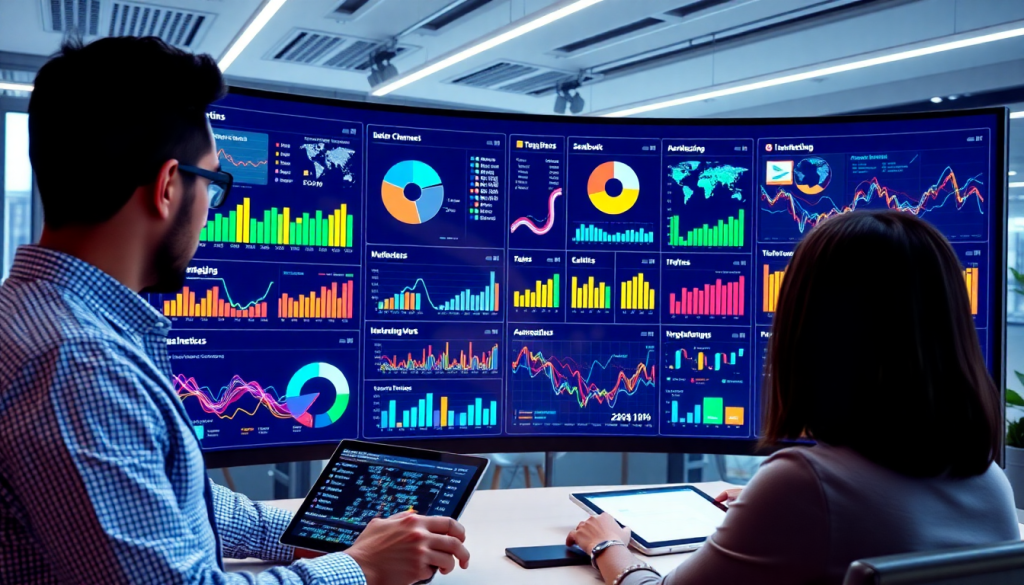 AI data visualization tool for marketing teams showcasing automated marketing analytics, AI-powered dashboards, marketing data storytelling, and cross-channel visualization for campaign performance insights and interactive data reports.