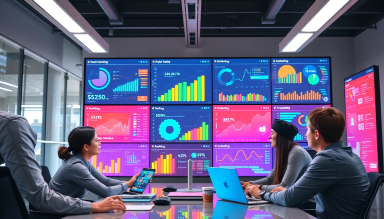 Interactive AI data visualization tool for marketing teams displaying automated marketing analytics, AI-powered dashboards, and campaign performance insights.