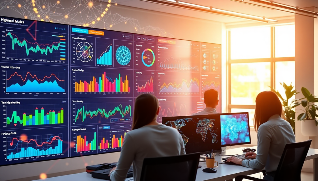 Marketing professionals utilizing TapClicks marketing dashboard for automated reporting workflows, AI-powered dashboard creation, and real-time marketing analytics.