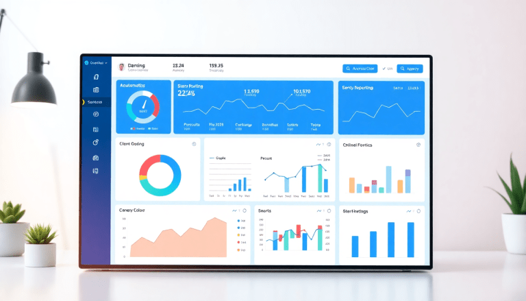 White-label marketing dashboard for agencies featuring customizable client dashboards, branded analytics software, and automated data visualization for enhanced agency reporting and performance tracking.