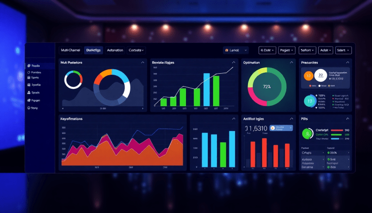 Performance marketing reporting software dashboard displaying automated campaign reporting, performance analytics tool, ad spend optimization, ROAS tracking, conversion rate analytics, and digital advertising insights across multiple channels.