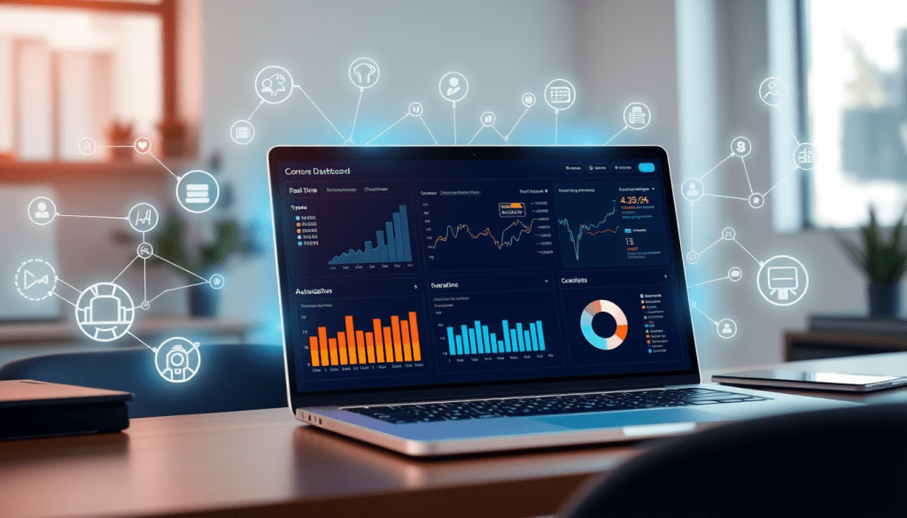 Advanced marketing dashboard automation showcasing AI-powered dashboard creation, automated reporting workflows, real-time marketing analytics, multi-channel data aggregation, and report scheduling automation for enhanced campaign performance and data centralization by TapClicks.