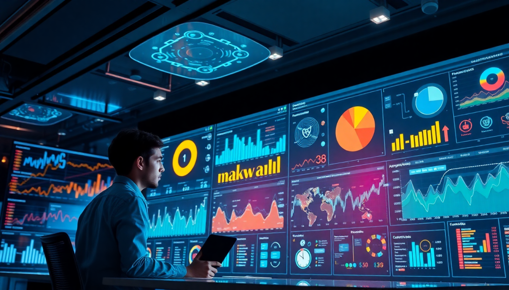 AI data visualization tool for marketing teams displaying AI-powered dashboards with automated marketing analytics and real-time marketing metrics on a digital performance dashboard.