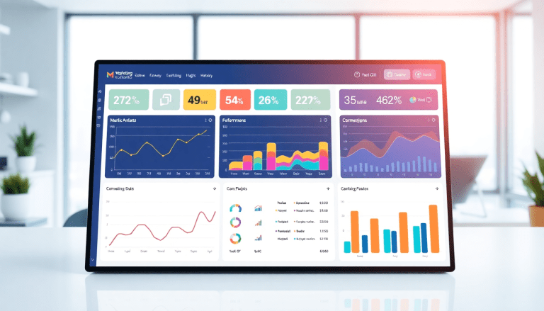 Performance marketing reporting software showcasing automated campaign reporting and ad spend optimization on a digital advertising insights dashboard.