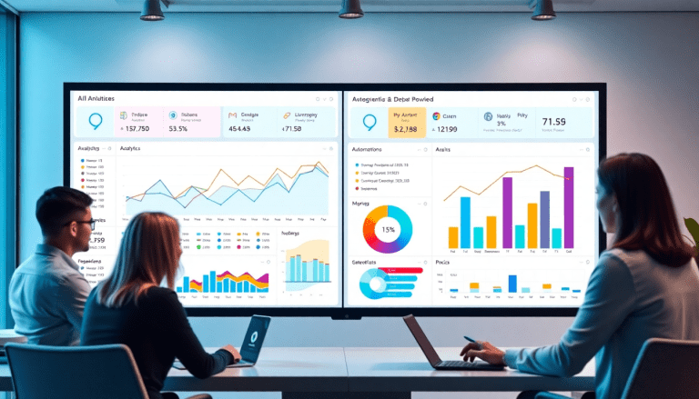 Marketing analytics dashboard displaying automated performance reports and cross-channel analytics for agency reporting automation and client dashboard insights, featuring a comparison with Funnel.io and TapClicks reporting platform.