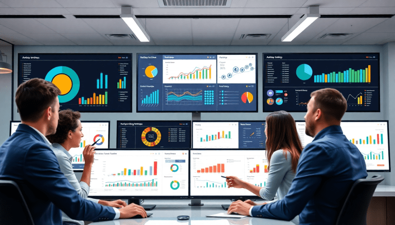 Business team reviewing data on a white-label marketing dashboard for agencies, featuring agency reporting platform, customizable client dashboards, and branded analytics software.