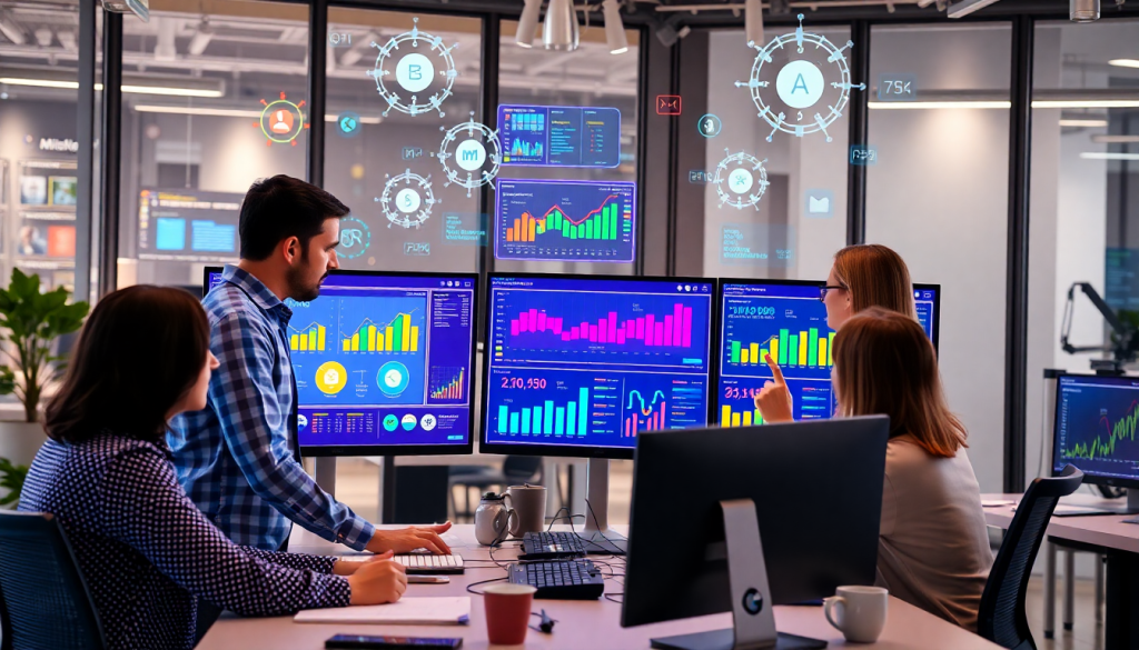 AI data visualization tool for marketing teams showcasing marketing analytics automation, automated dashboard creation, and cross-channel performance tracking insights.