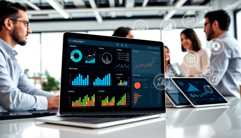 Automated marketing reports displayed on a laptop screen, showcasing cross-channel reporting tools and white-label analytics software for agencies, ideal NinjaCat alternative.