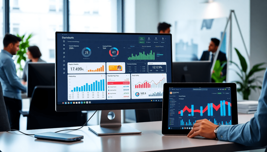 Marketing analytics dashboard displaying automated performance reports and client dashboard insights, ideal for agency reporting automation and digital marketing data visualization with cross-channel analytics.