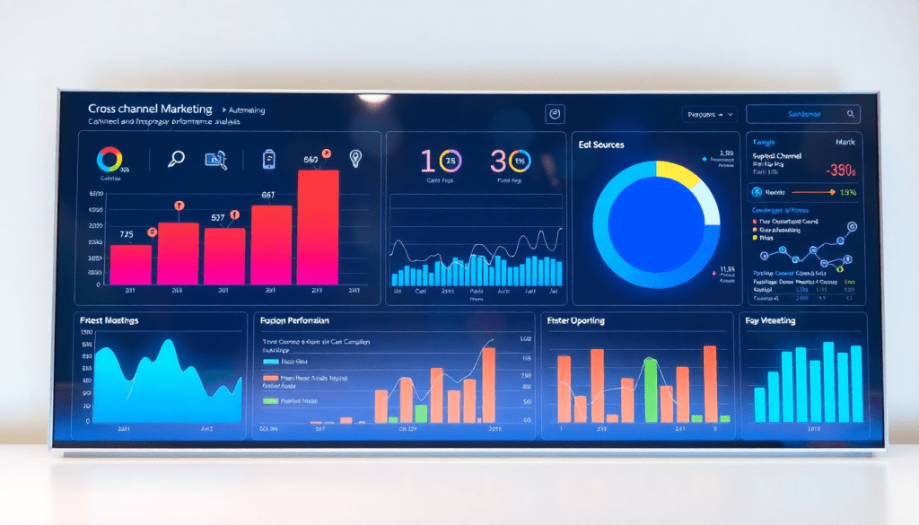 A detailed performance marketing reporting software displaying an automated campaign reporting dashboard with performance analytics, ad spend optimization, ROAS tracking, conversion rate analytics, digital advertising insights, and cross-channel campaign tracking for enhanced client performance reports.