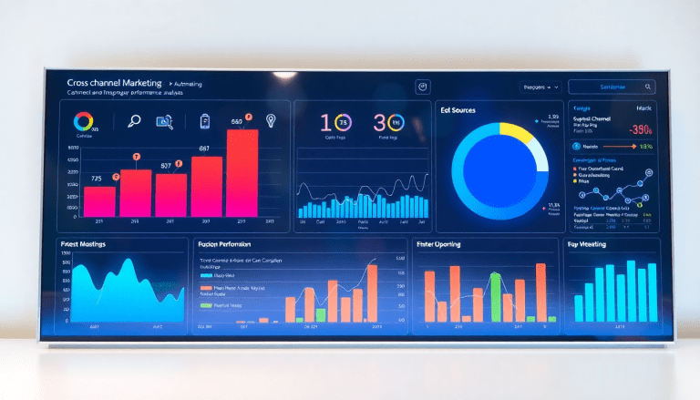 A detailed performance marketing reporting software displaying an automated campaign reporting dashboard with performance analytics, ad spend optimization, ROAS tracking, conversion rate analytics, digital advertising insights, and cross-channel campaign tracking for enhanced client performance reports.