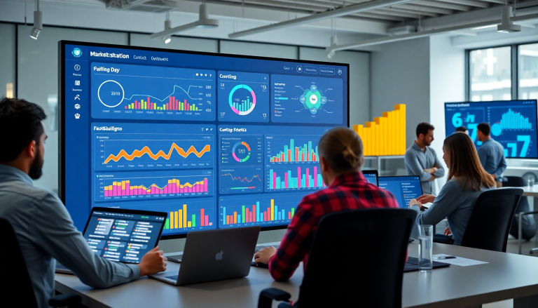 Performance marketing reporting software showcasing automated campaign reporting, ad spend optimization dashboard, and conversion rate analytics in a digital advertising insights environment.