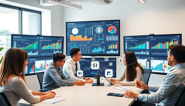 Team analyzing a marketing analytics dashboard with automated performance reports, discussing agency reporting automation and client dashboard insights, featuring cross-channel analytics, TapClicks reporting platform, Funnel.io comparison, and reporting automation for agencies in a digital marketing data visualization session focused on performance marketing KPIs.
