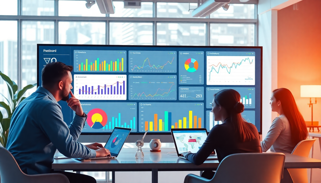 AI data visualization tool for marketing teams displaying marketing analytics automation, AI reporting assistant, automated dashboard creation, cross-channel performance tracking, and client analytics automation.