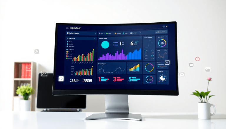 Multi-channel analytics dashboard displaying cross-channel marketing analytics and performance tracking with marketing data aggregation and unified reporting platform for campaign performance visualization and ROI tracking, featuring an omnichannel analytics solution and integrated marketing metrics for automated marketing insights.