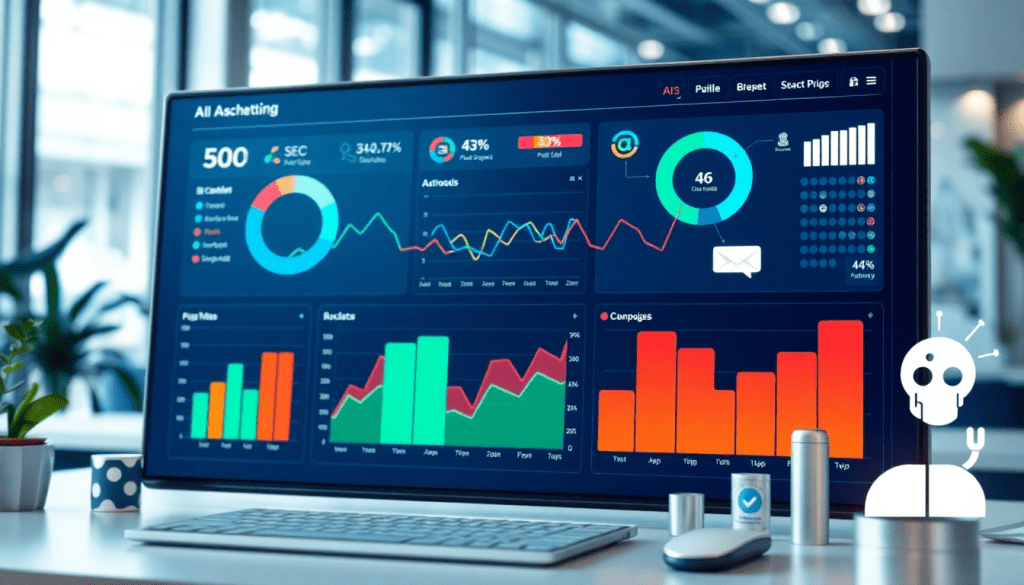 Automated KPI reporting dashboard showcasing marketing analytics automation, AI reporting assistant features, and cross-channel performance tracking for client analytics, visualized using the Tapclicks AI platform.