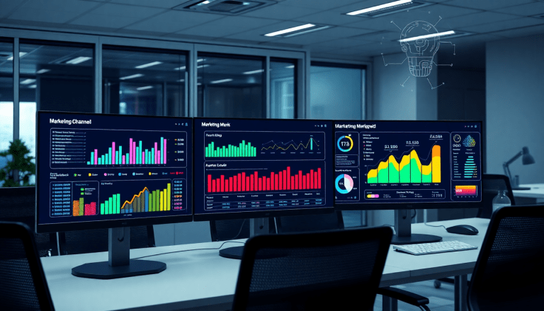Automated KPI reporting dashboard for marketing analytics automation with AI reporting assistant, showcasing automated dashboard creation, cross-channel performance tracking, client analytics automation, marketing data visualization, and ROI tracking on TapClicks AI platform for marketing intelligence automation and campaign performance insights.