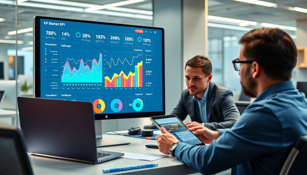 Digital marketing KPI dashboard showcasing marketing metrics visualization, performance tracking, campaign KPI monitoring, and cross-channel analytics for ROI tracking and digital campaign reporting.
