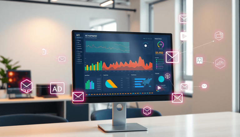 AI-powered marketing dashboard displaying real-time analytics and multi-channel data aggregation for automated reporting workflows and campaign performance optimization with TapClicks integration.