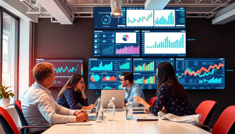 Collaborative team reviewing marketing analytics dashboard and automated performance reports for cross-channel insights, showcasing client dashboard insights and digital marketing data visualization to compare Supermetrics alternative and funnel.io with TapClicks reporting platform for agency reporting automation.