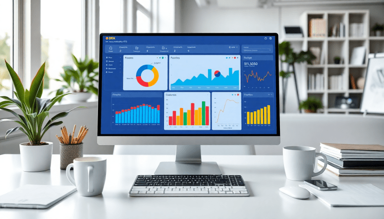 Digital marketing KPI dashboard displaying marketing metrics visualization, performance tracking, automated KPI reports, cross-channel analytics, ROI tracking, and interactive performance metrics.