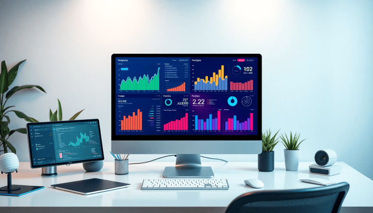 Digital marketing KPI dashboard displaying marketing metrics visualization, performance tracking, and cross-channel analytics for campaign KPI monitoring and ROI tracking.