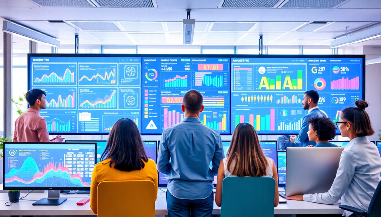 AI data visualization tool for marketing teams with automated marketing analytics and AI-powered dashboards, showcasing marketing data storytelling, cross-channel visualization, campaign performance insights, interactive data reports, and real-time marketing metrics.