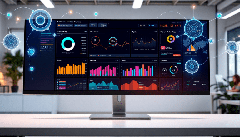 AI-powered marketing dashboard showcasing real-time analytics, automated reporting workflows, and multi-channel data aggregation with TapClicks for marketing automation and data centralization.