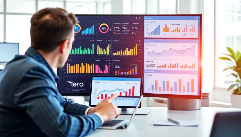 Performance marketing reporting software showing automated campaign reporting and analytics on ad spend optimization, ROAS tracking, conversion rates, digital advertising insights, cross-channel tracking, and client performance dashboards.