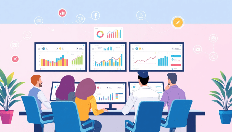 A team using reporting software for agencies to create automated marketing reports, showcasing cross-channel reporting tools and client dashboard platforms as a NinjaCat alternative.