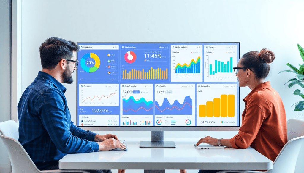 AI data visualization tool for marketing teams displaying automated dashboards and analytics for marketing intelligence and ROI tracking.