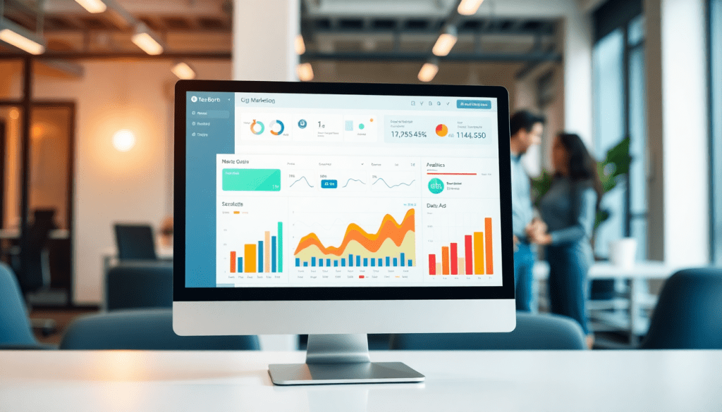 Performance marketing reporting software displaying automated campaign reporting, ad spend optimization dashboard, ROAS tracking platform, and digital advertising insights.
