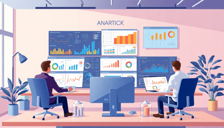 Two professionals using a client dashboard platform for cross-channel reporting and agency reporting automation, showcasing an alternative to NinjaCat for automated marketing reports and campaign performance tracking.