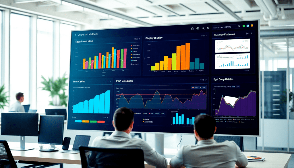 Multi-channel analytics dashboard featuring cross-channel marketing analytics, performance tracking dashboard, marketing data aggregation, and unified reporting platform for campaign performance visualization and ROI tracking.