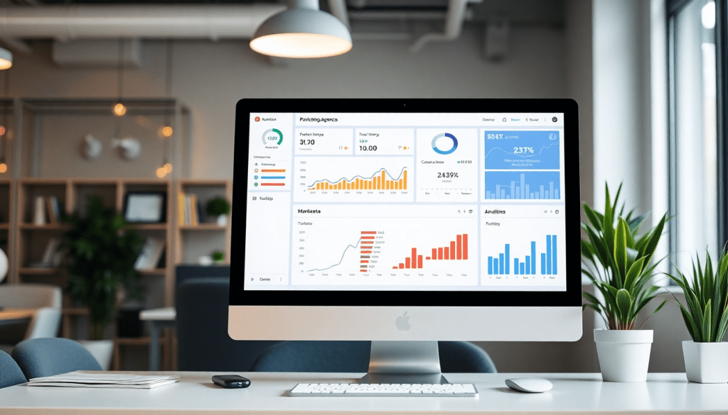 White-label marketing dashboard for agencies showcasing customizable client dashboards and automated data visualization for cross-channel agency reporting.