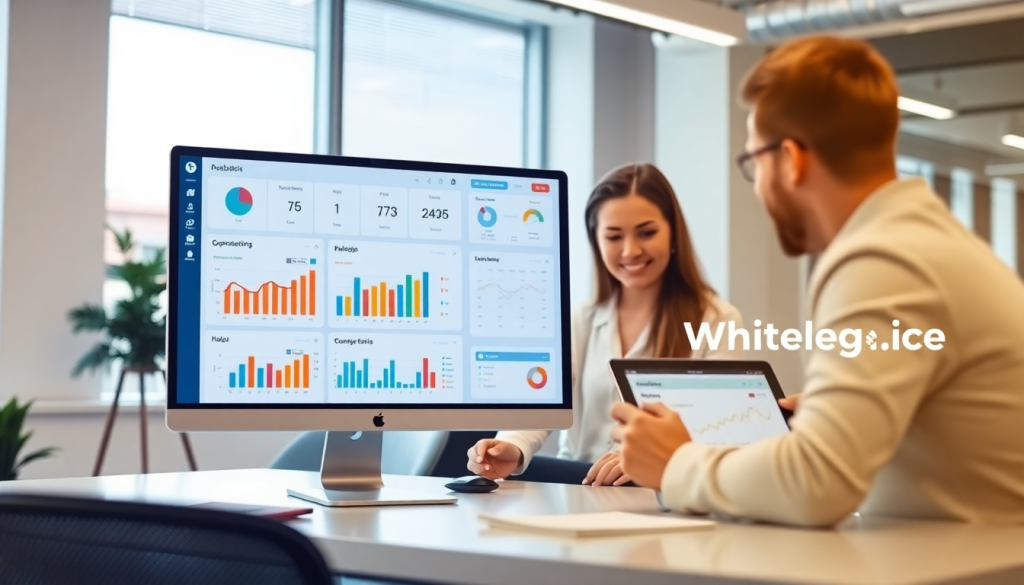 White-label marketing dashboard for agencies featuring customizable client dashboards and automated data visualization for performance tracking.