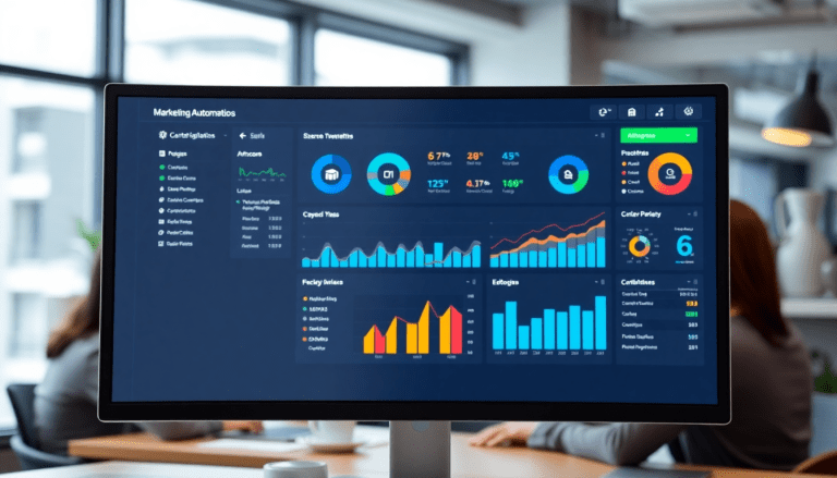 Marketing dashboard automation displaying analytics for agency reporting, digital marketing data visualization, and performance KPIs.