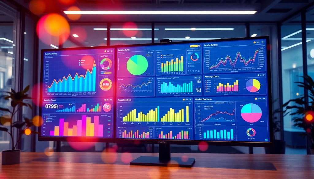 Automated KPI reporting dashboard displaying vibrant marketing analytics automation, AI reporting assistant, and cross-channel performance tracking for enhanced client analytics automation.